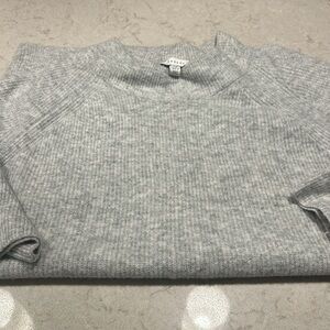 TOPSHOP GRAY MOCK NECK TUNIC SWEATER